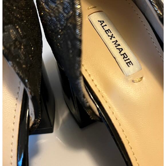 Alex Marie Martel Block Heels Metallic Brocade Womens 8.5 - Picture 9 of 10